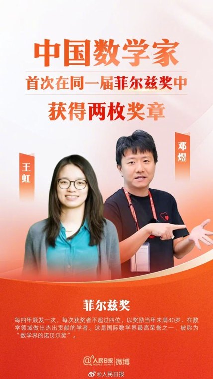 历史性突破!两位中国籍数学家获菲尔兹奖